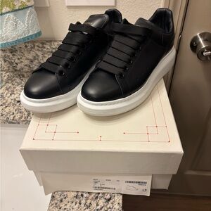 Alexander McQueen Black Leather Women's Sneakers
